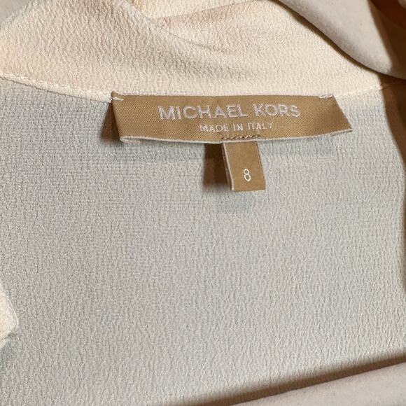 Michael Kors Collection Blouse Size 8 Dropped Neck Top Women's Sleeveless Baige - Picture 4 of 8